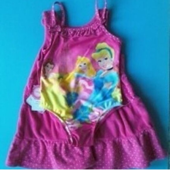 BRAND NEW DISNEY PRINCESS SWIMSUIT DRESS SET COVERUP ROBE SIZE 3T FOR GIRLS - Picture 1 of 2